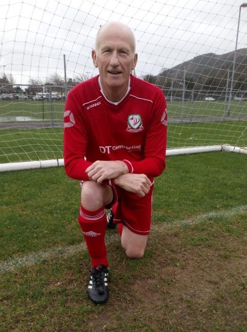 Brian Broome - proud in his Welsh kit